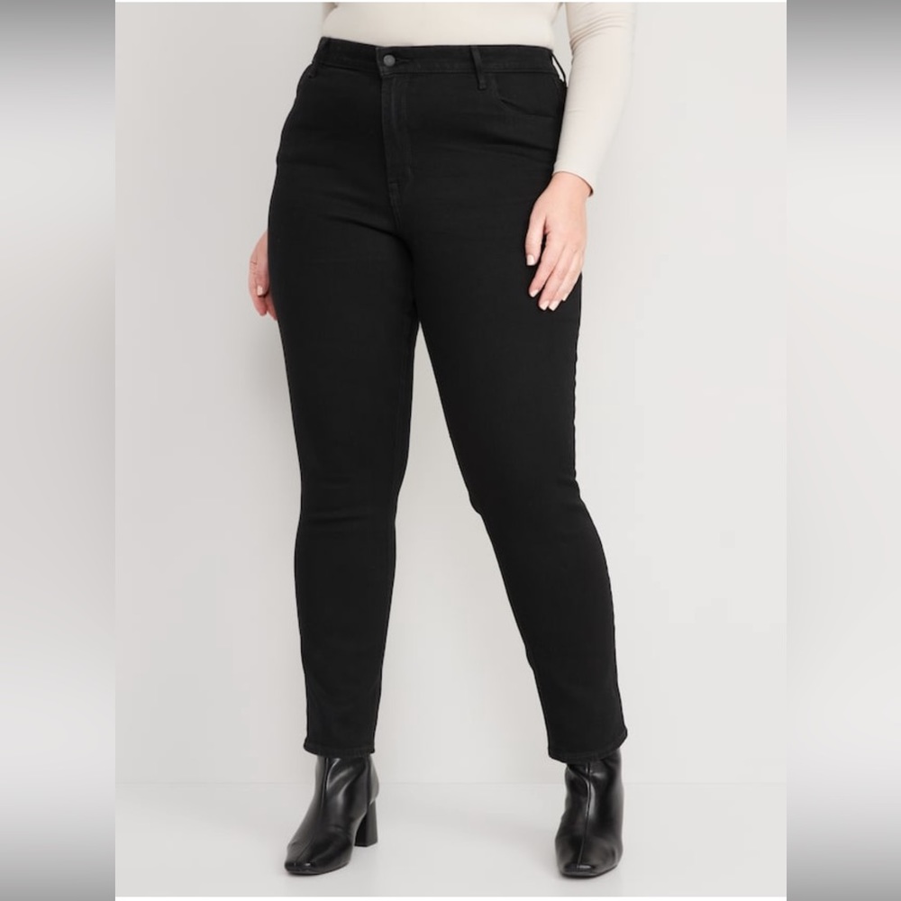 Old Navy High-Rise Super Skinny Black Jeans Size 16